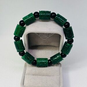 Natural Jade Hand-Carved Bracelet